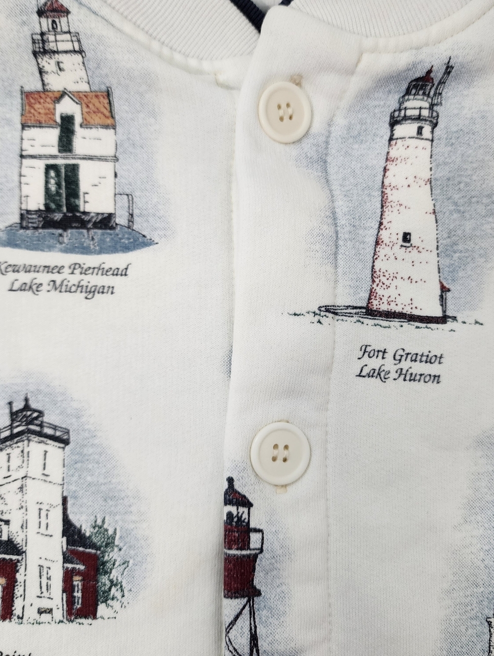 Vintage Art Unlimited Brand Lighthouse Graghic Cardigan Sweatshirt Size Large - Picture 12 of 12